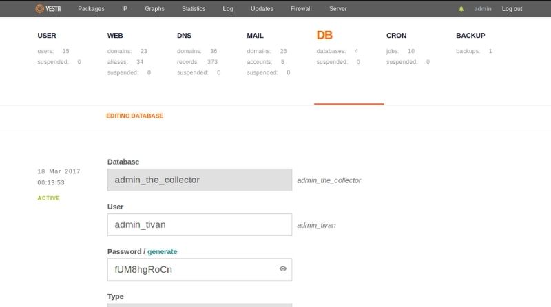 Giao diện Login VestaCP