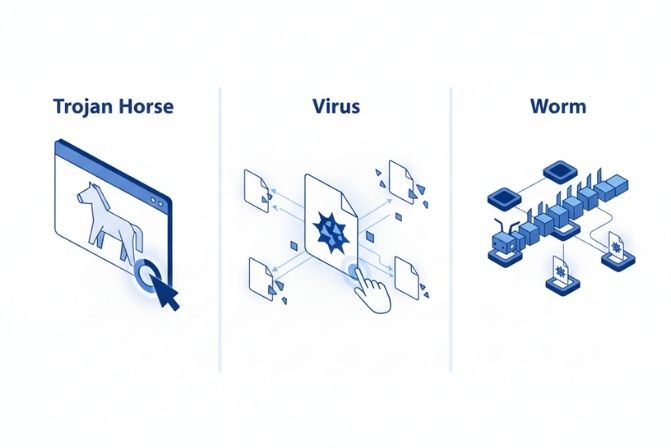 Phân biệt Trojan, Virus và Worm