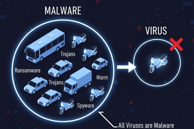 So sánh Malware và Virus