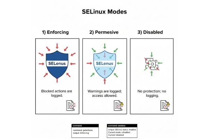 Các chế độ hoạt động của SELinux