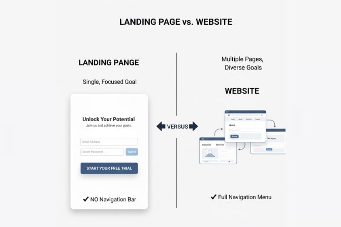 Landing Page vs Website