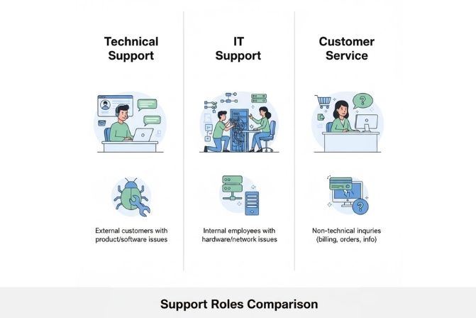Technical Support, IT Support vs Customer Service