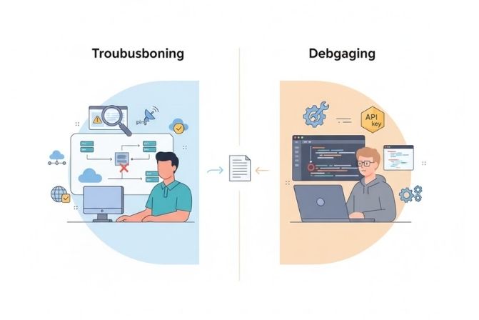 Troubleshooting vs Debugging